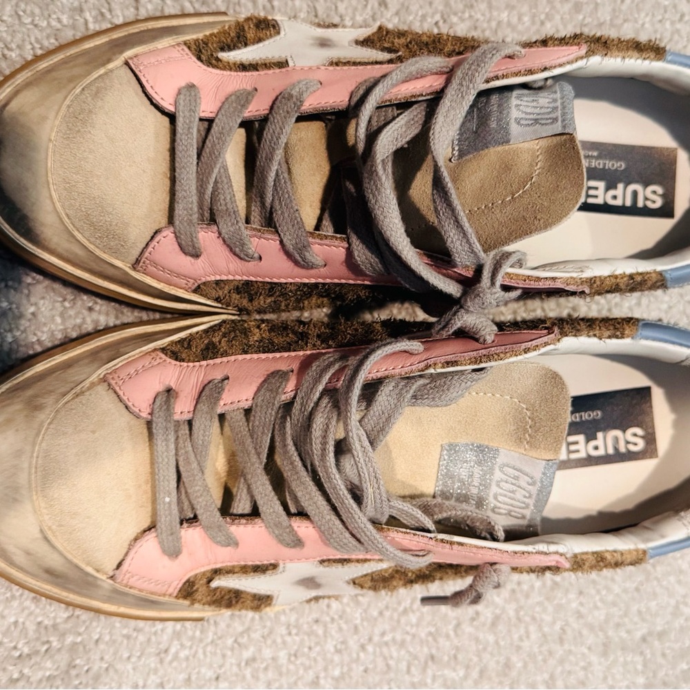 Golden Goose Sneakers with Pink and Brown Details